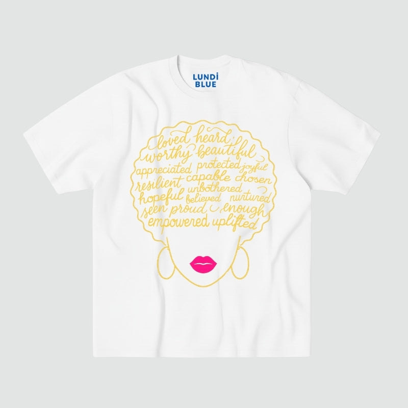 Afro Affirmations Heavyweight Oversized Tee-Gold Collection
