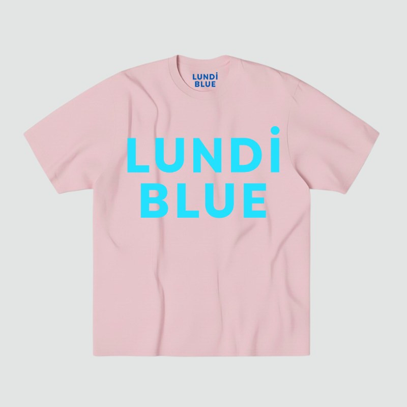 Lundi Blue Logo Tee-Aqua