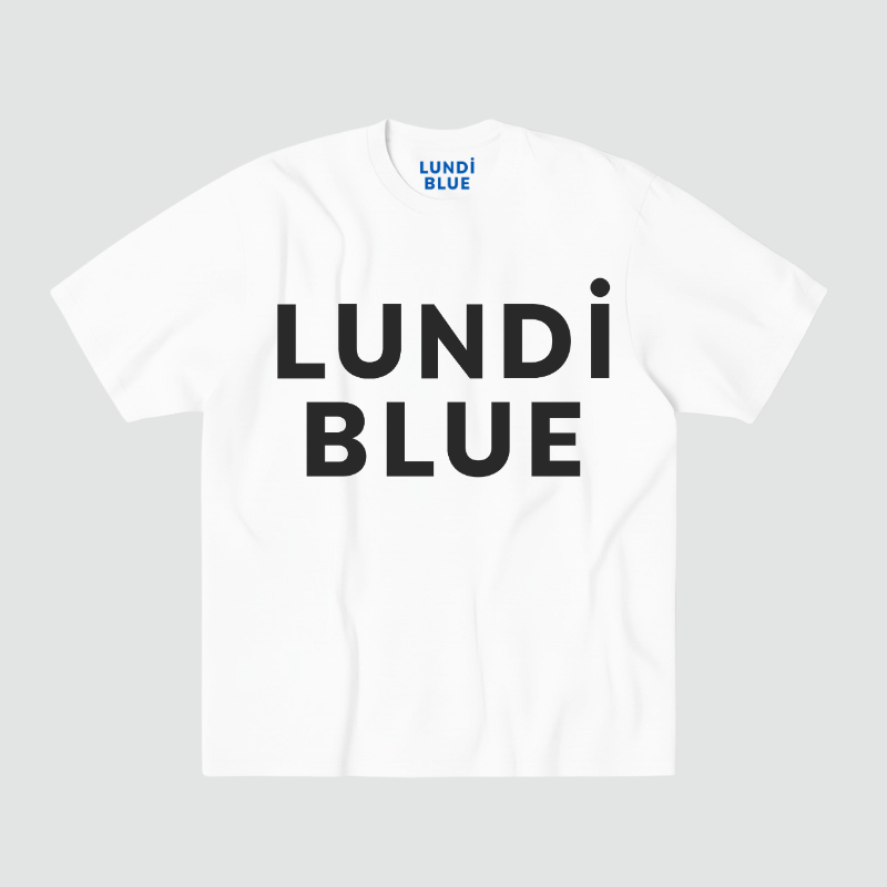 Lundi Blue Logo Heavy Faded Minus Tee-Black
