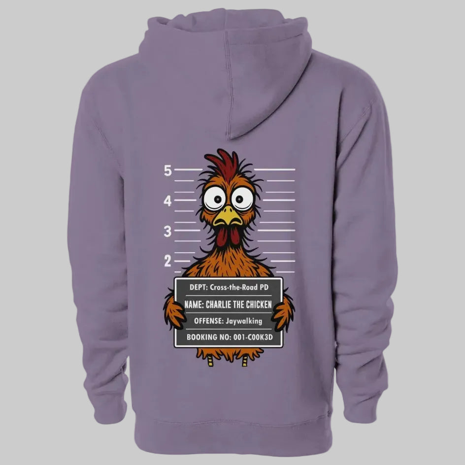 Free Charlie Mugshot 340 GSM Heavyweight Front+Back 100% Cotton Face Hoodie