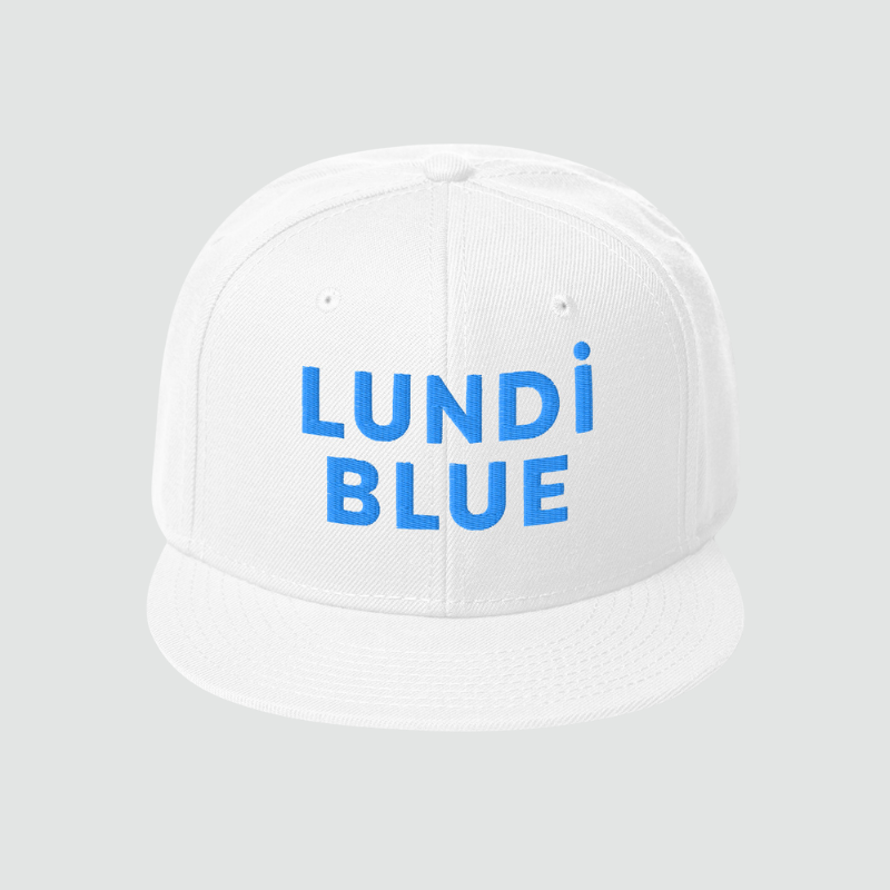 Lundi Blue Logo Snapback Hat-Aqua