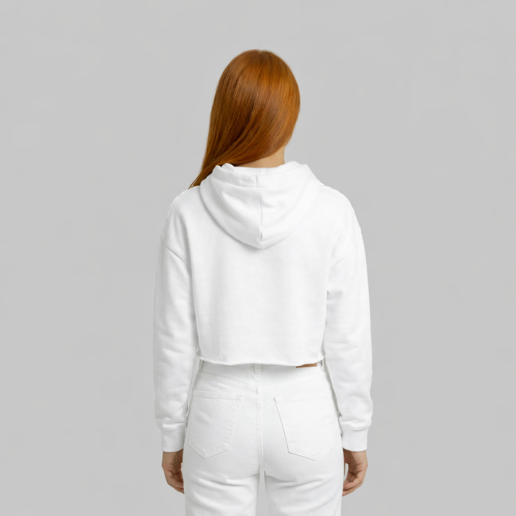 Lundi Blue Aqua Logo Lightweight Women's Fit Crop Hoodie