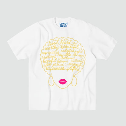 Afro Affirmations Heavyweight Oversized Tee-Gold Collection