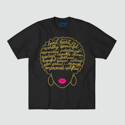 Afro Affirmations Heavyweight Oversized Tee-Gold Collection (Copy)