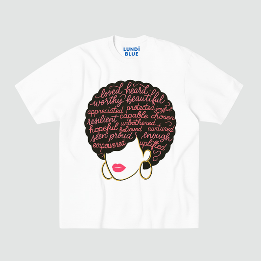 Afro Affirmations Heavyweight Oversized Tee-Pink Collection