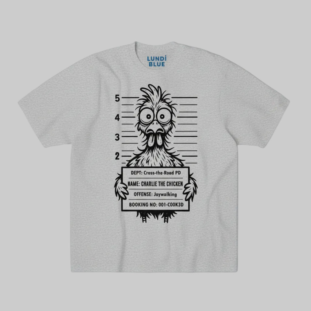Charlie the Chicken Mugshot 280 GSM Premium Cotton Heavyweight Boxy Tee
