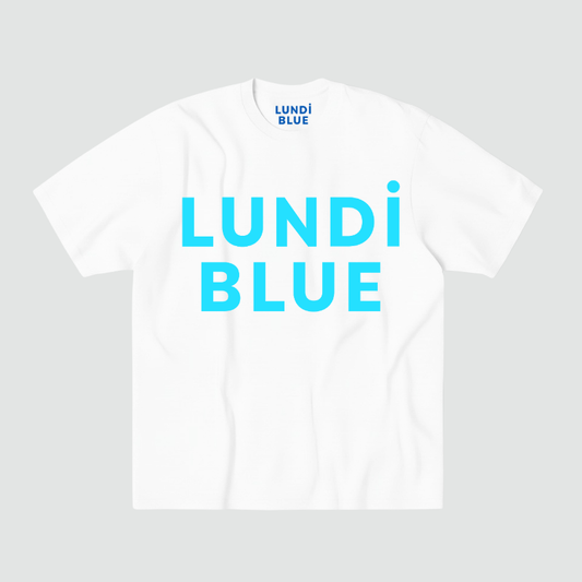 Lundi Blue Logo Heavy Faded Minus Tee-Aqua