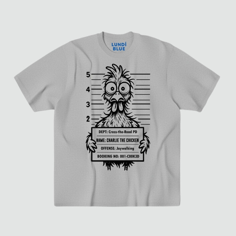 Charlie the Chicken Heavyweight Oversized Tee-Mugshot Edition