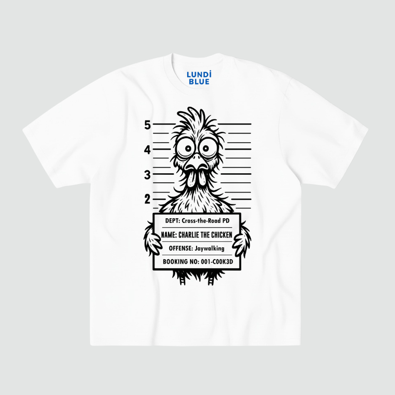 Charlie the Chicken Heavyweight Oversized Tee-Mugshot Edition