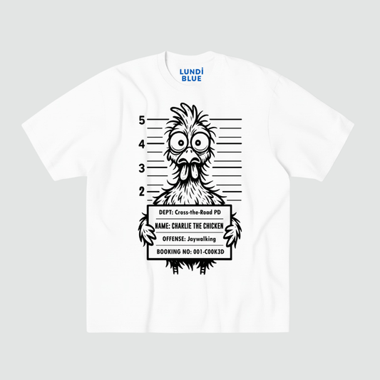 Charlie the Chicken Heavyweight Oversized Tee-Mugshot Edition