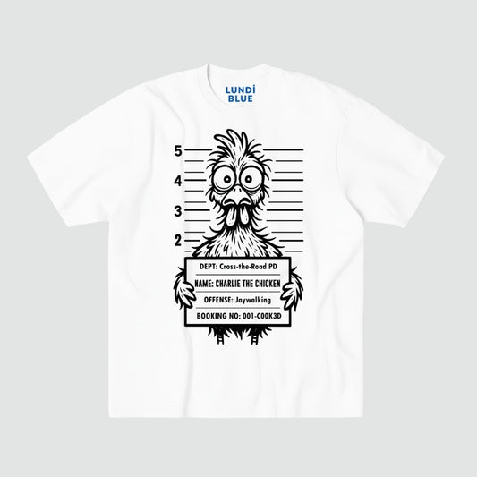 Charlie the Chicken Heavyweight Oversized Tee-Mugshot Edition