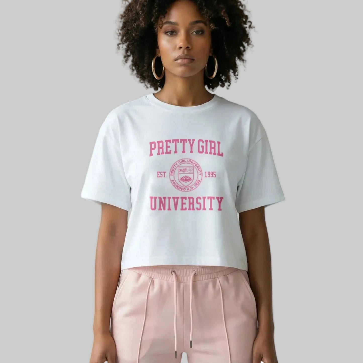 Pretty Girl University 207 GSM Premium Cotton Women’s Heavyweight Boxy Tee
