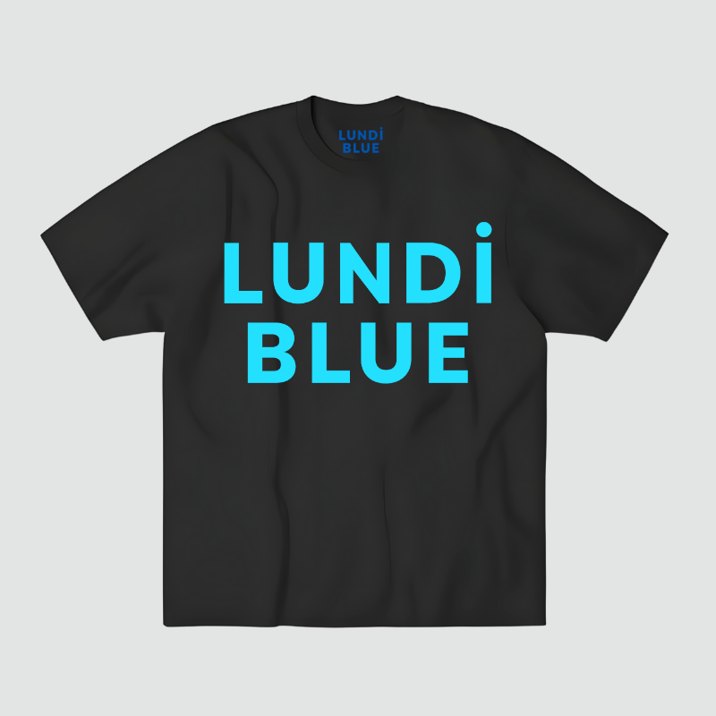 Lundi Blue  Logo Tee-Aqua