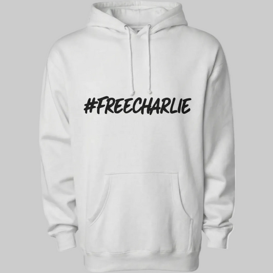 Free Charlie Mugshot 340 GSM Heavyweight Front+Back Design 100% Cotton Face Hoodie