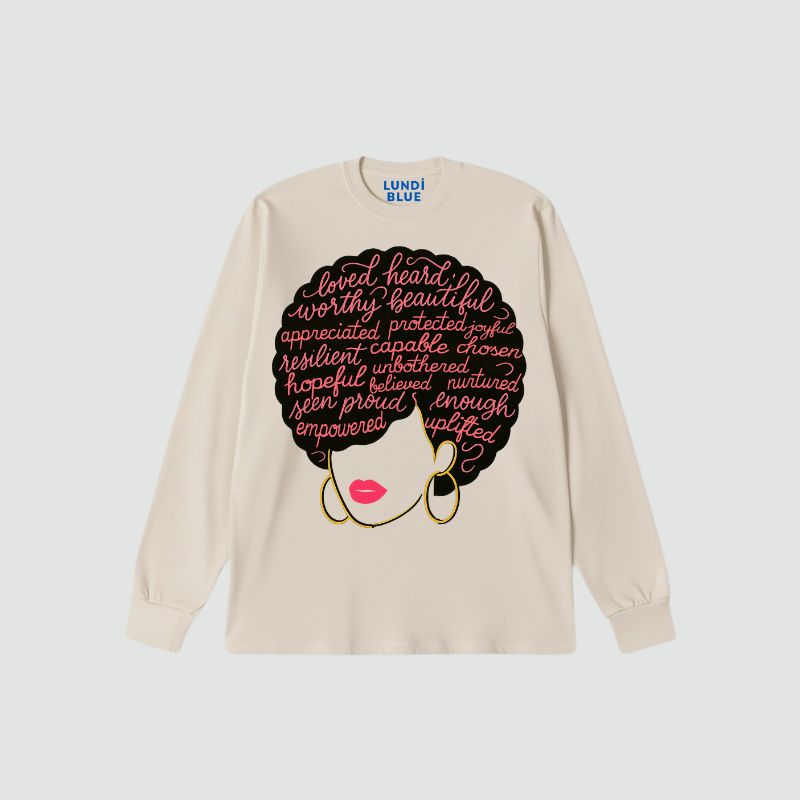 Afro Affirmations Premium Sweatshirt-Pink Collection