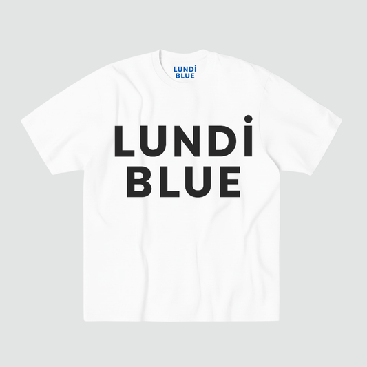 Lundi Blue Logo Heavy Faded Minus Tee-Black
