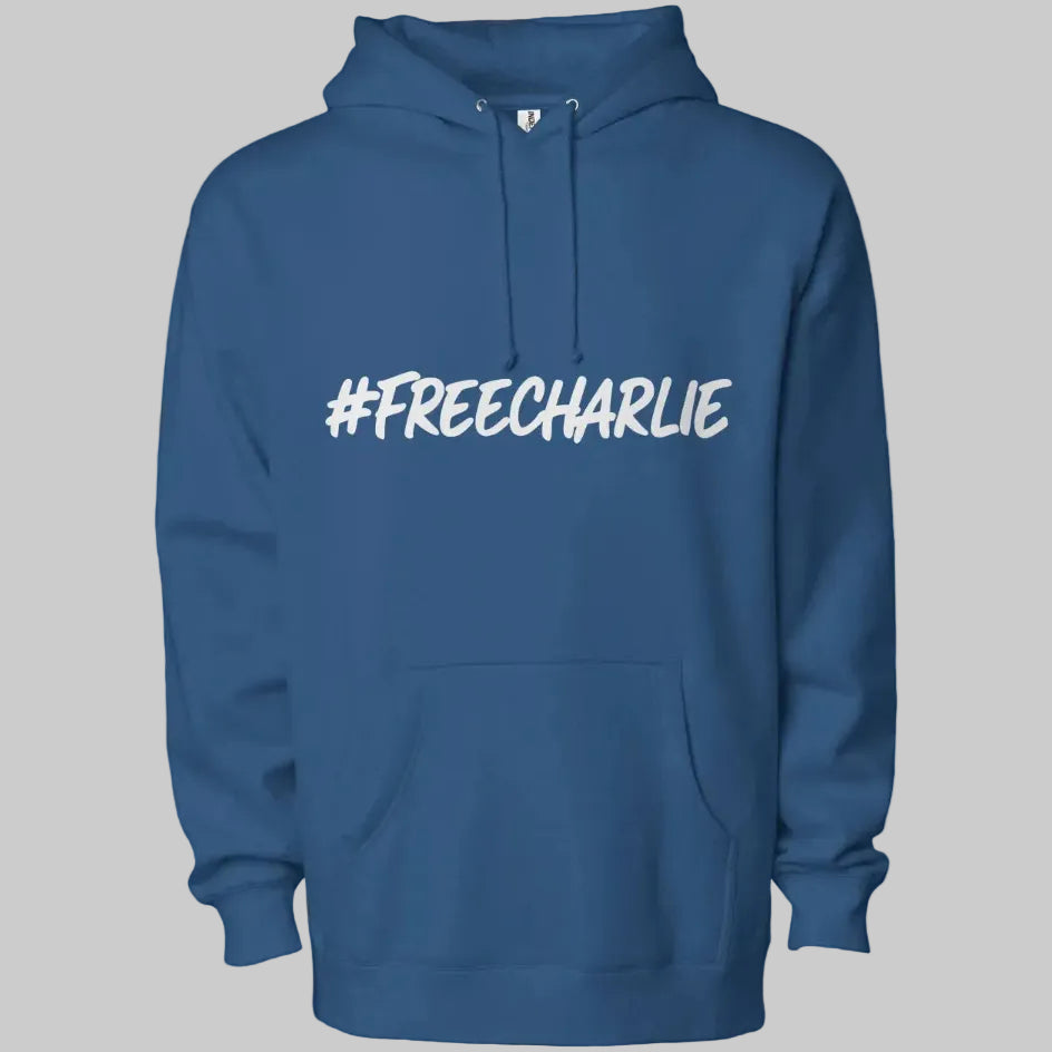Free Charlie Mugshot 340 GSM Heavyweight Front+Back 100% Cotton Face Hoodie