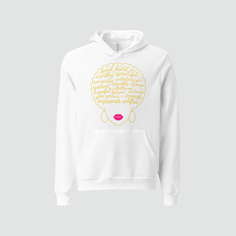 Afro Affirmations Heavyweight Pullover Hoodie-Gold Collection