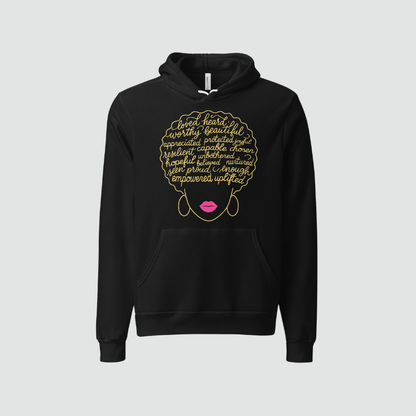 Afro Affirmations Heavyweight Pullover Hoodie-Gold Collection