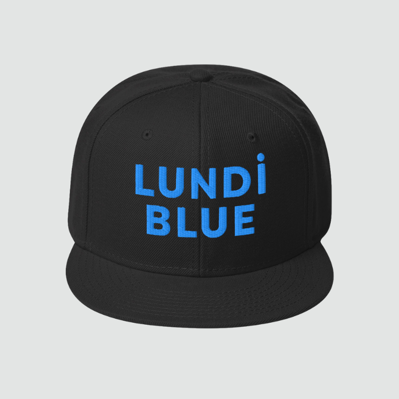 Lundi Blue Logo Snapback  Hat-Aqua