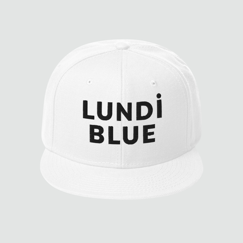 Lundi Blue Logo  Snapback  Hat-Black