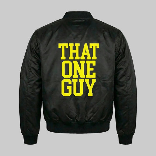 That One Guy Embroidered  Lightweight Bomber Jacket-Yellow Edition