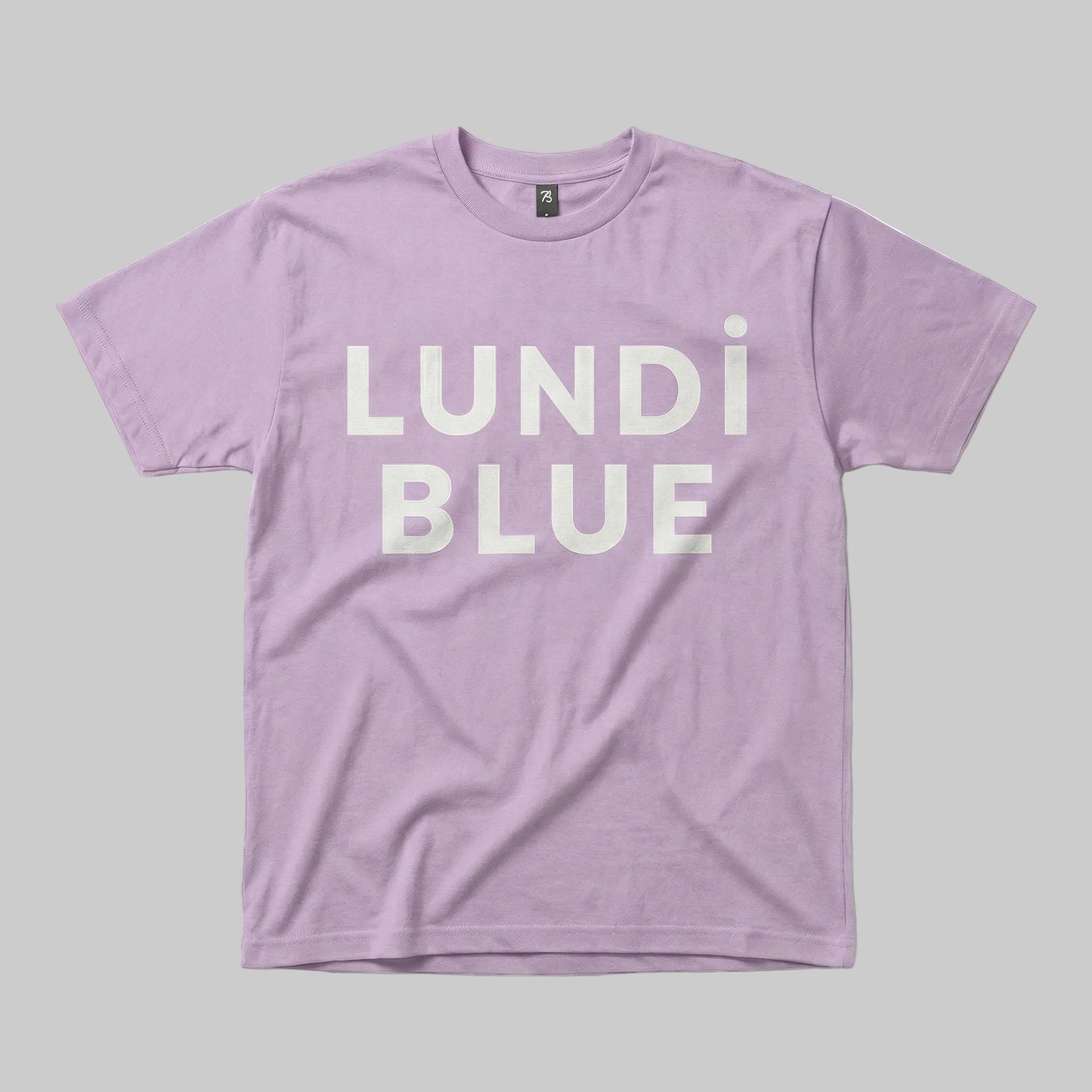 Lundi Blue White Logo 280 GSM Premium Cotton Heavyweight Boxy Tee
