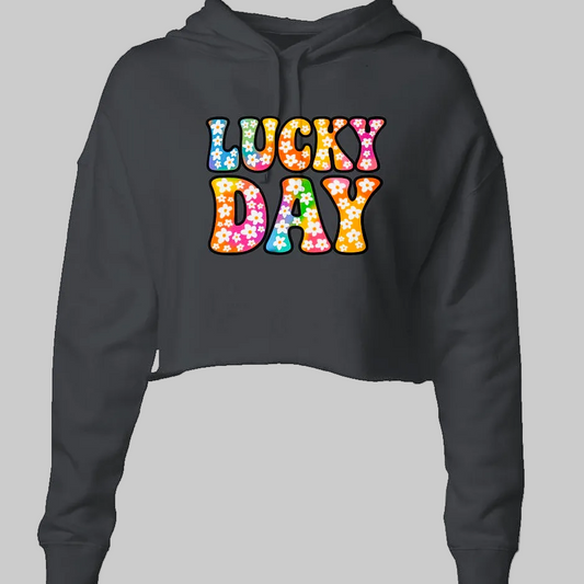 Lucky Day  Lightweight Crop Hoodie