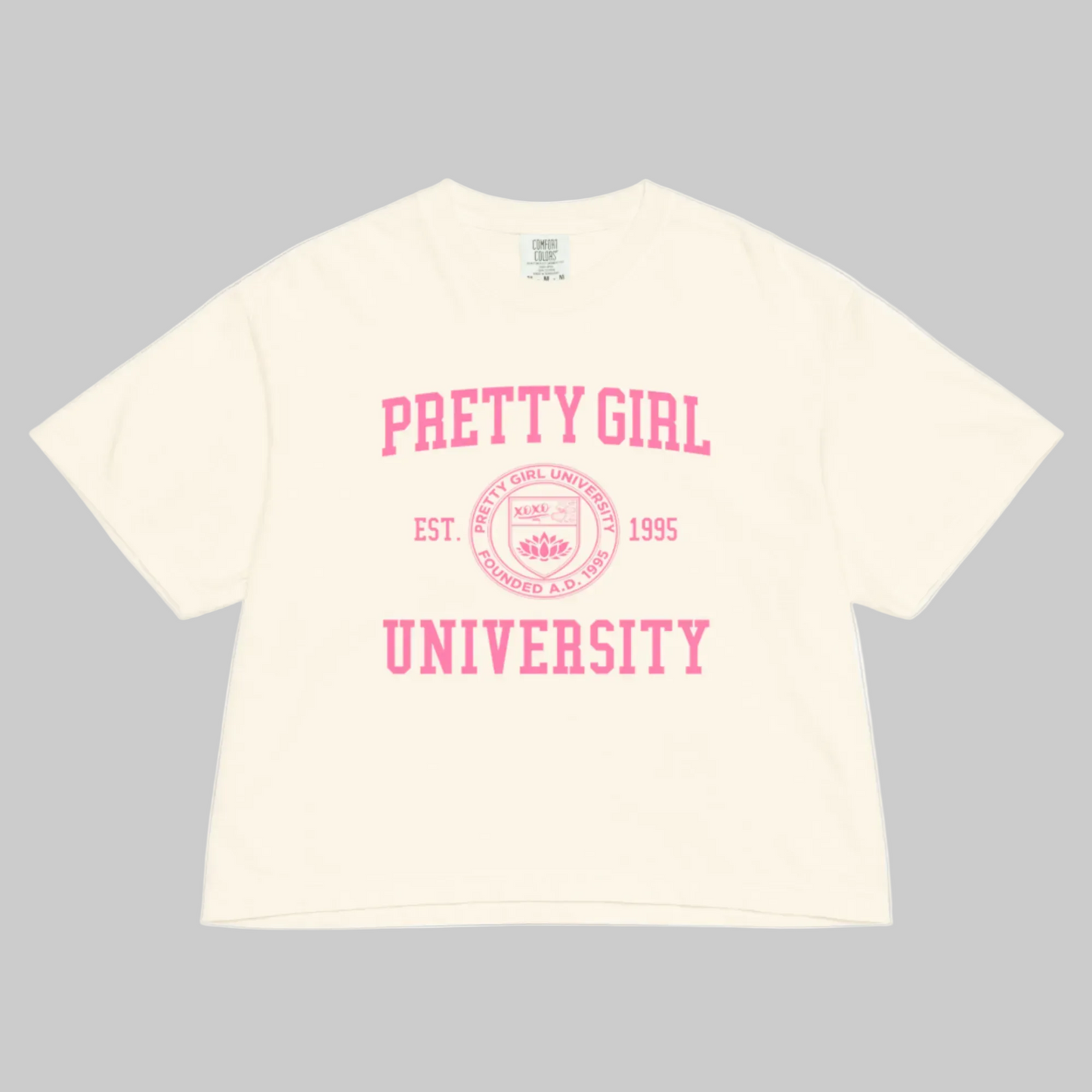 Pretty Girl University 207 GSM Premium Cotton Women’s Heavyweight Boxy Tee