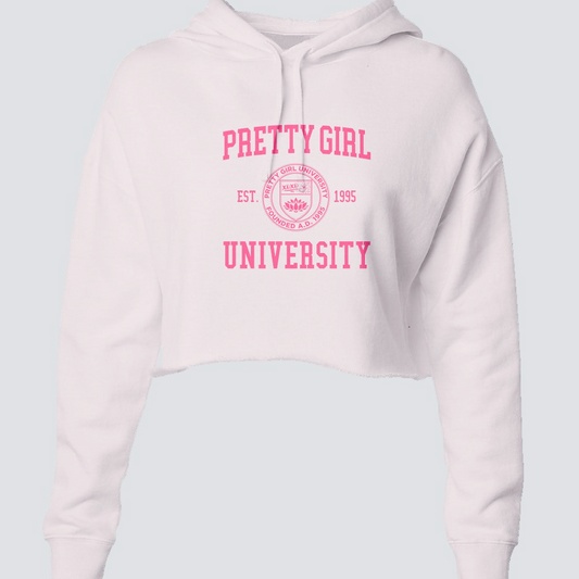 Pretty Girl University Collection Lightweight Crop Hoodie