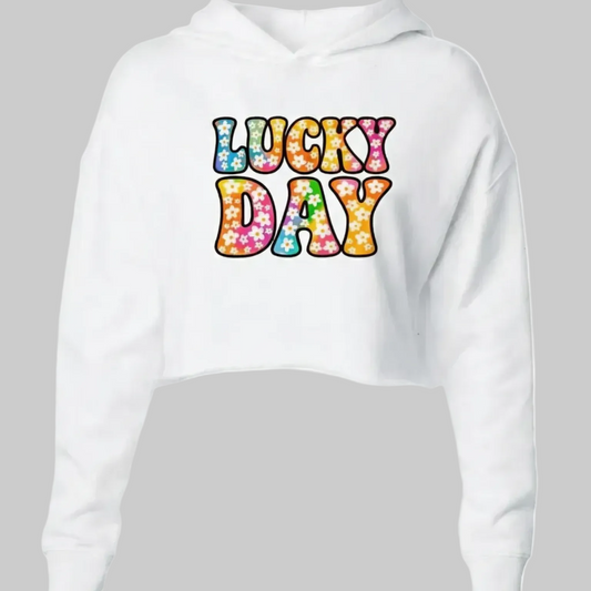 Lucky Day  Lightweight Women's Fit Crop Hoodie