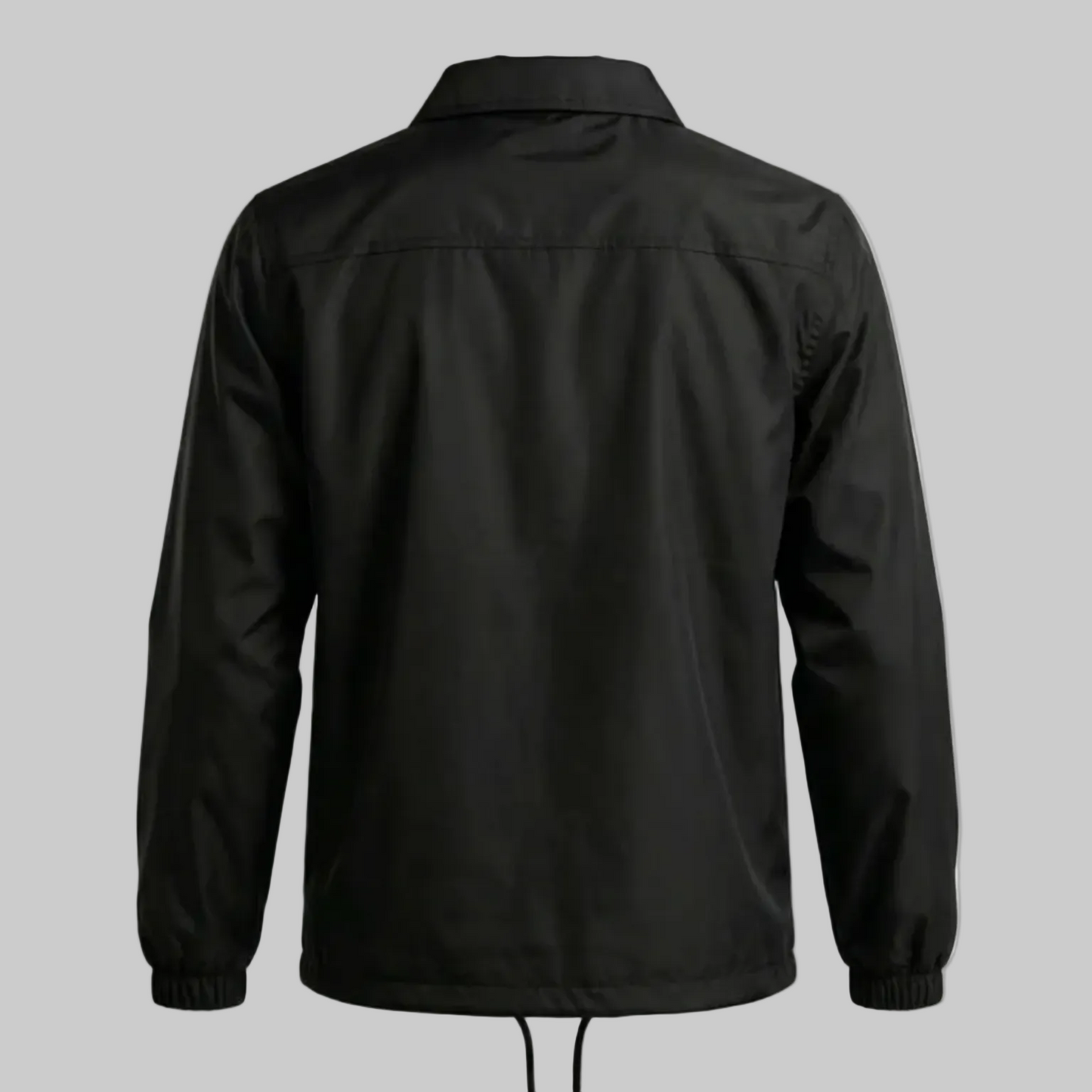 Lundi Blue Embroidered Dark Blue Logo Antique Brass Snaps Coaches Jacket