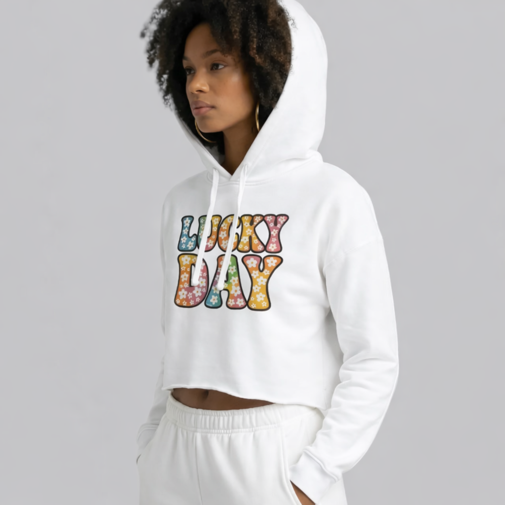 Lucky Day  Lightweight Women's Fit Crop Hoodie