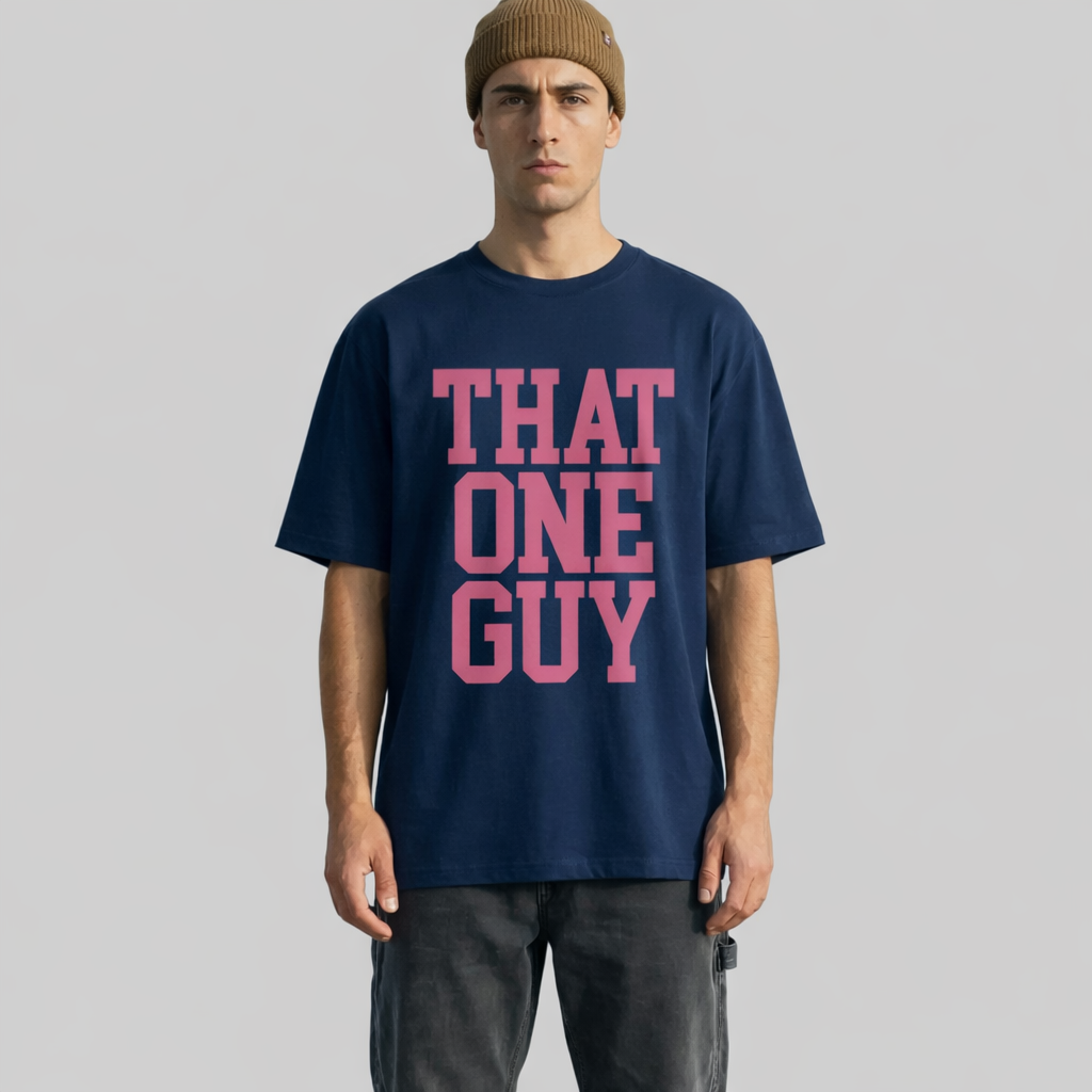 That One Guy 280 GSM Premium Cotton Heavyweight Boxy Tee-Pink Edition